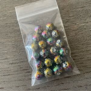 Set of 20 Oil Slick Star Beads